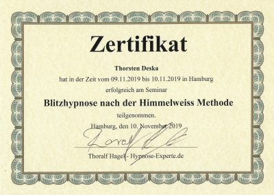 Blitzhypnose nach der Himmelweiss Methode | Thoralf Hagel