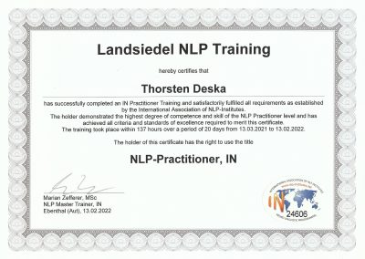 NLP Practitioner Zertifikat IN