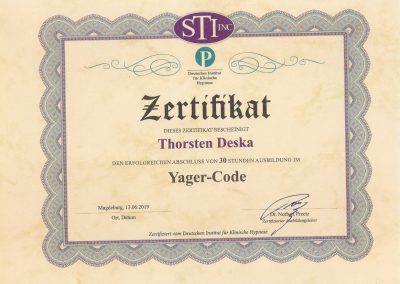 Yager-Code / Yager-Therapie | Deutsches Institut für Klinische Hypnose - Norbert Preetz