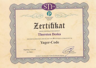 Yager-Code / Yager-Therapie | Deutsches Institut für Klinische Hypnose - Norbert Preetz