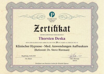 Klinische Hypnose - Medizinische Anwendungen Aufbaukurs | Dr. Steve Bierman